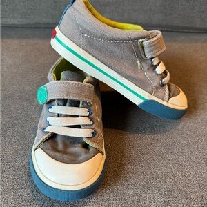 See Kai Run Gray Sneakers with Blue Accents